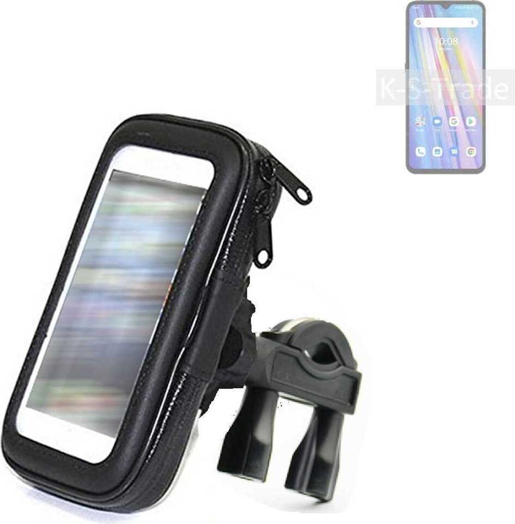 K-S-Trade Fahrrad-Halterung kompatibel mit UMIDIGI A11 Handy-Halterung Halter Lenkstange Fahrradhalterung Motorrad Bike Mount Wasserabweisend
