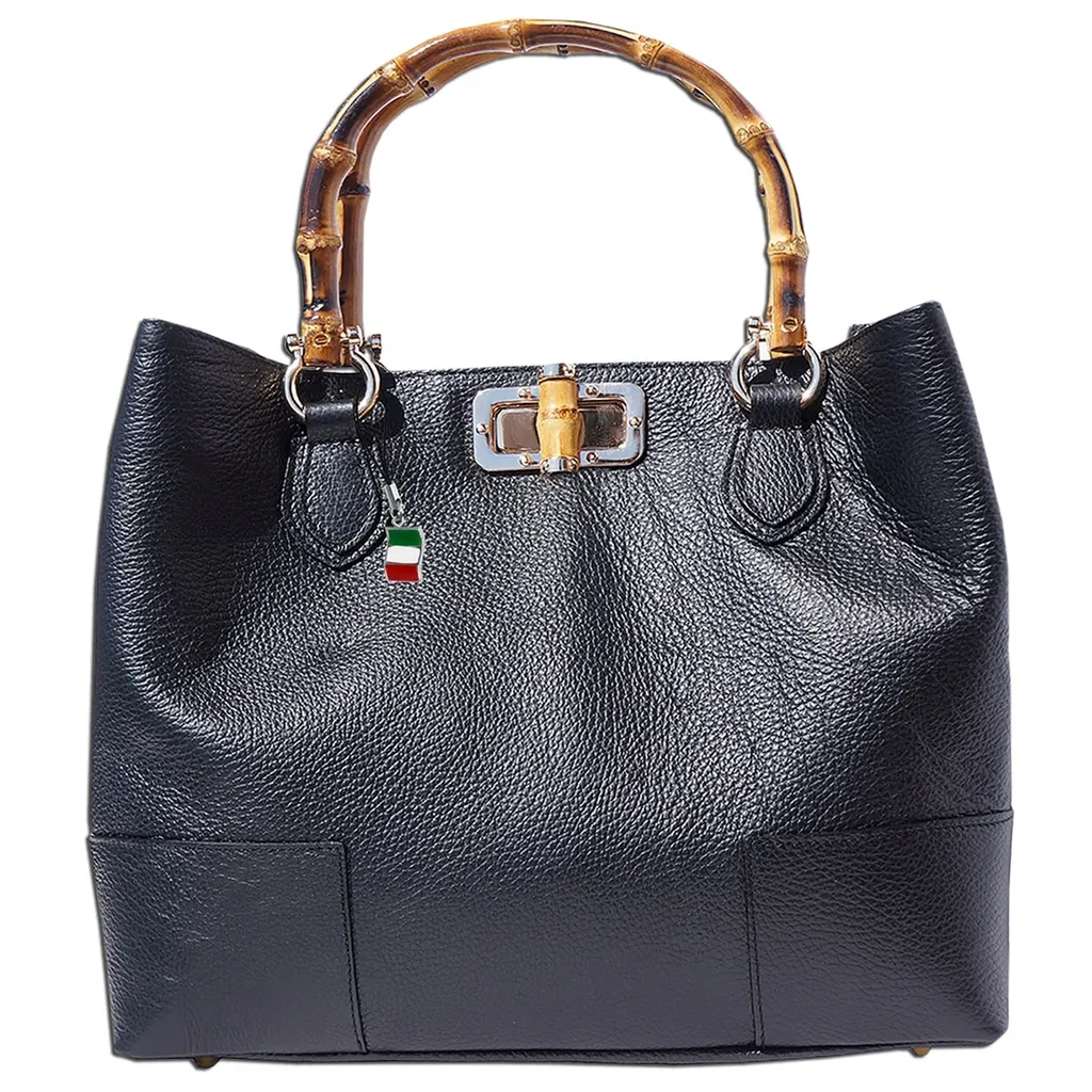 Sac anse noir Florence en cuir véritable pour femme OTF126S