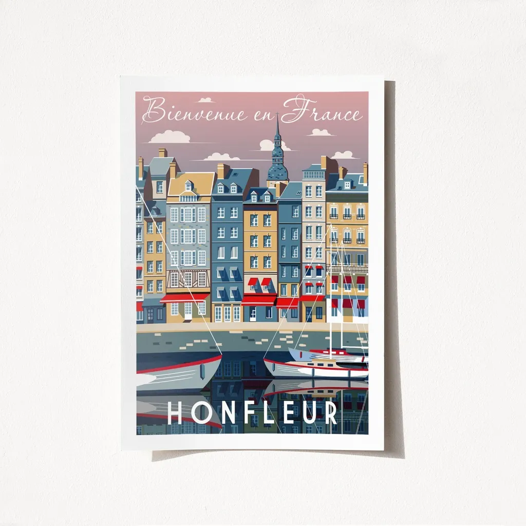 Wallity Bienvenue En France 1956 Affiche 50x70 Multicolore Matte Satin