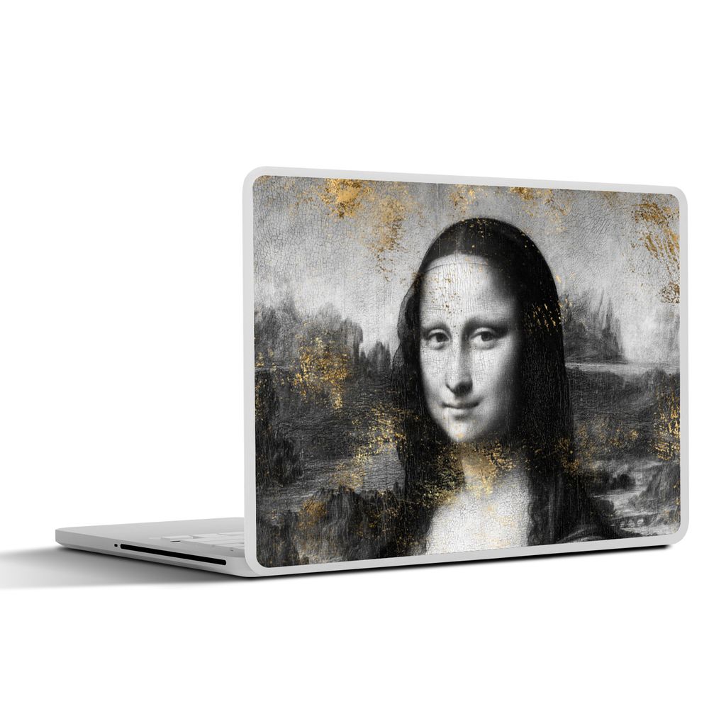 MuchoWow Laptop Aufkleber Sticker Cover Mona Lisa - Leonardo da Vinci - Gold 31x22.5 cm - Laptop-Deko