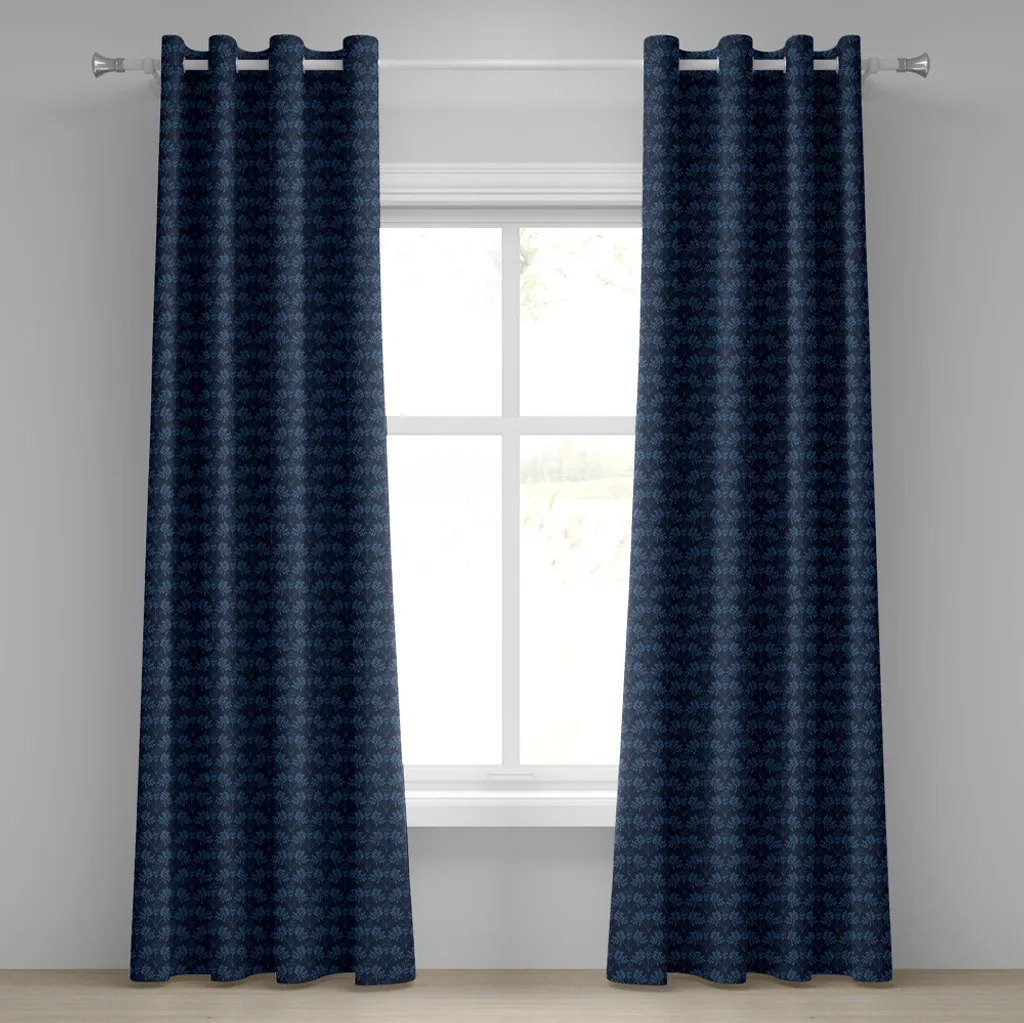 Paire de rideaux décoratifs botaniques violets et bleus 280x175 cm