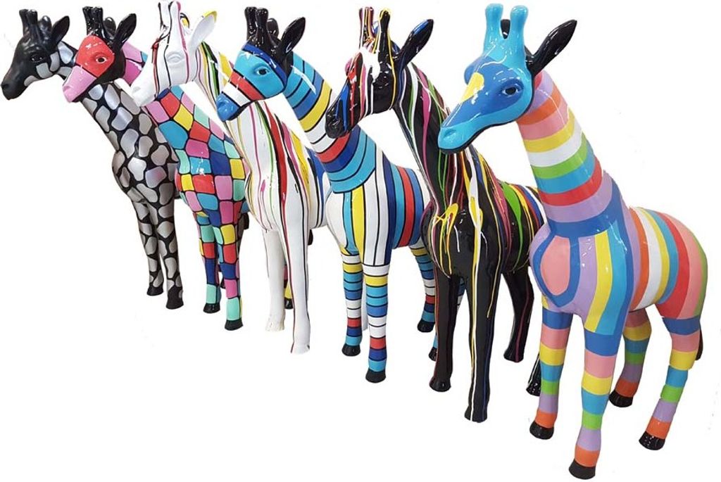 Skulptur Abstrakte Design Statue Bunte Figuren Handbemalt Dekoration Wählbar