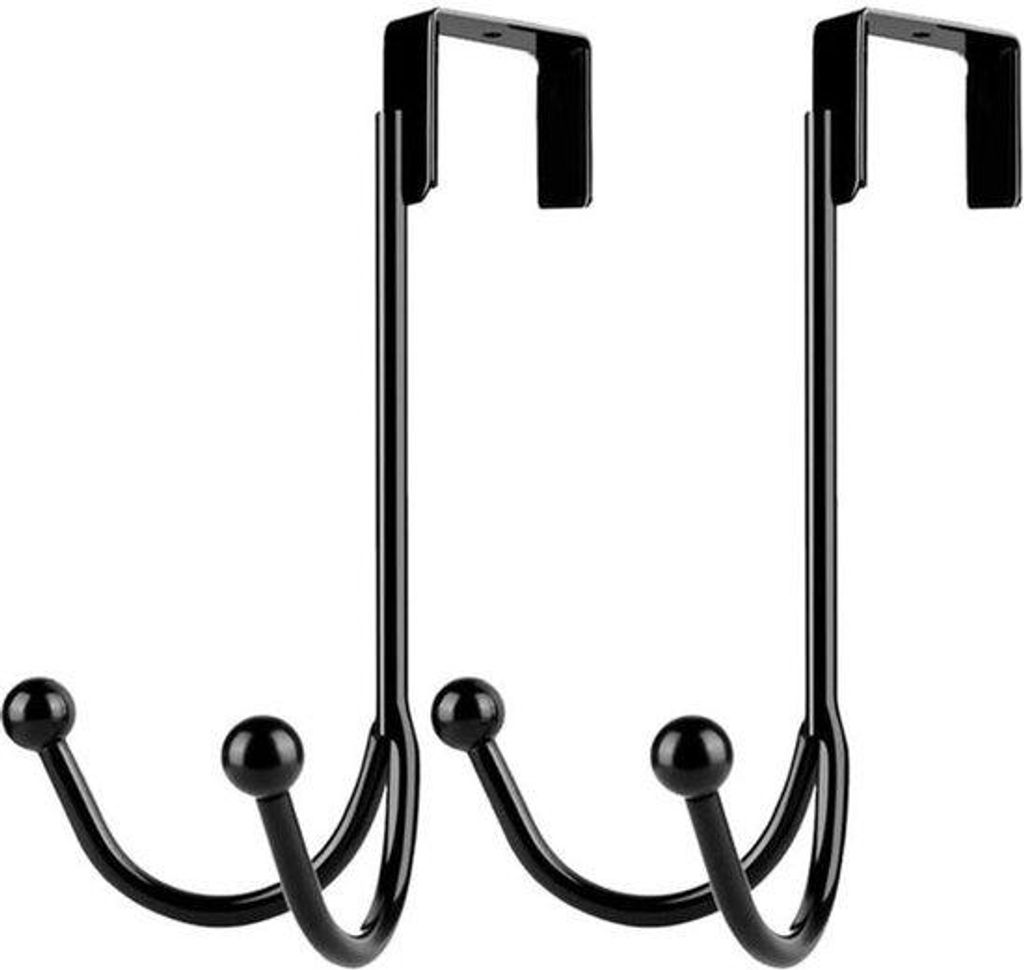 Schwarze Metallhaken - 2-teilig - 35 mm - ideal für Handtücher, Kleidung und Hüte aufhängen.