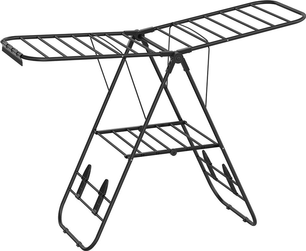 Kleiderständer mit Stahlflügeln, schwarz