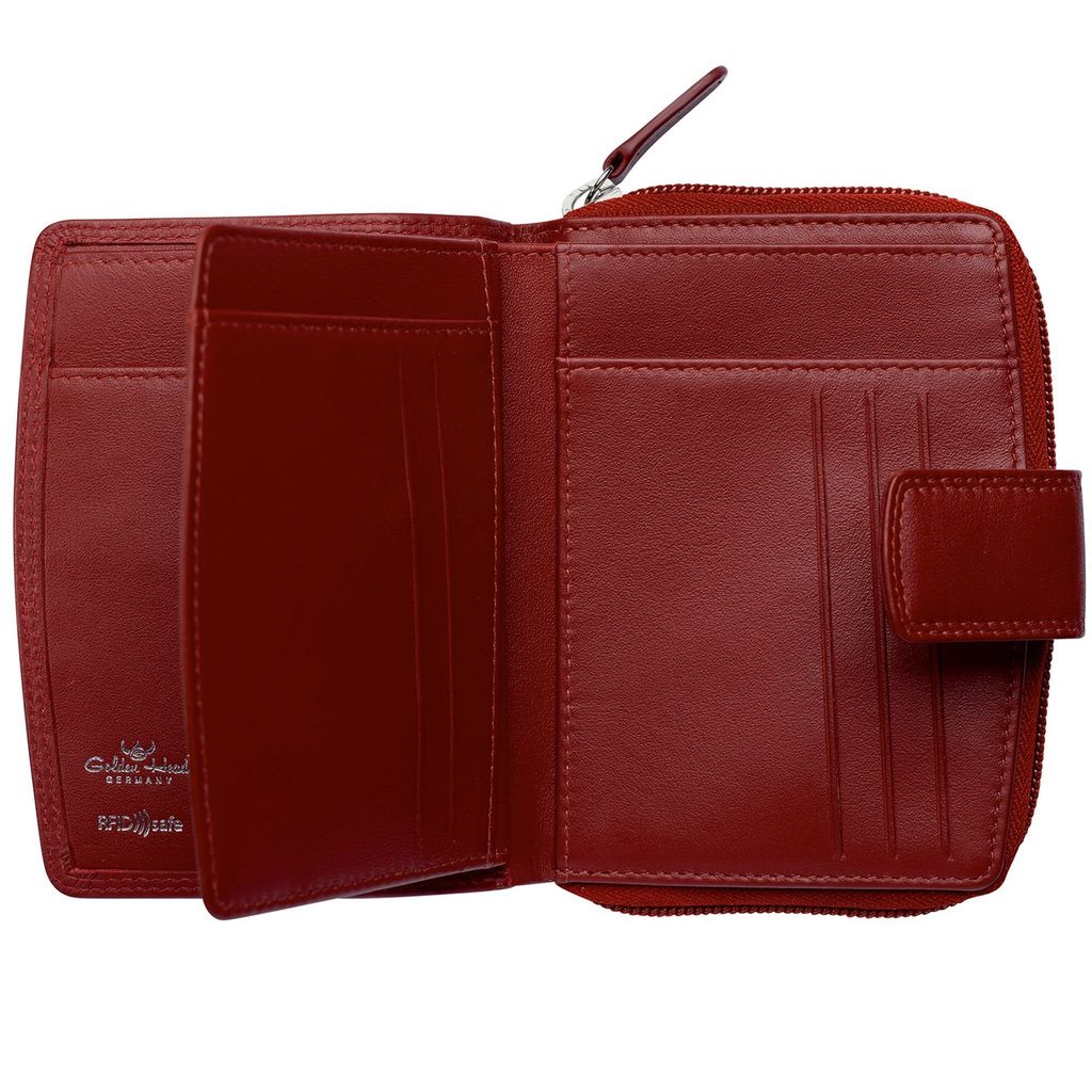 Golden Head Leder Geldbörse Polo RFID Protect Billfold Coin Wallet Red rot