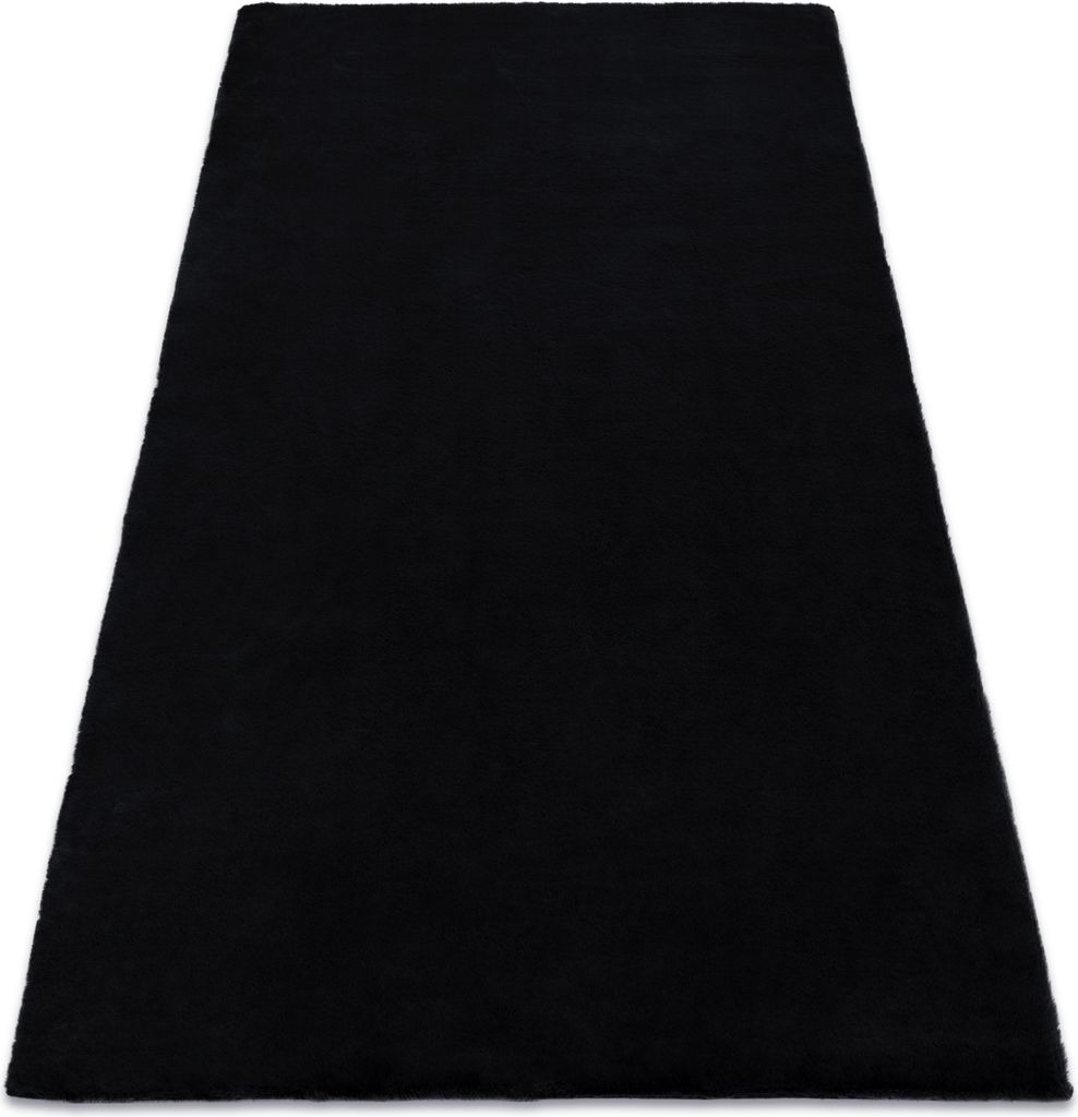 Teppich BUNNY schwarz IMITATION VON KANINCHENPELZ Schwarz Produktbild 