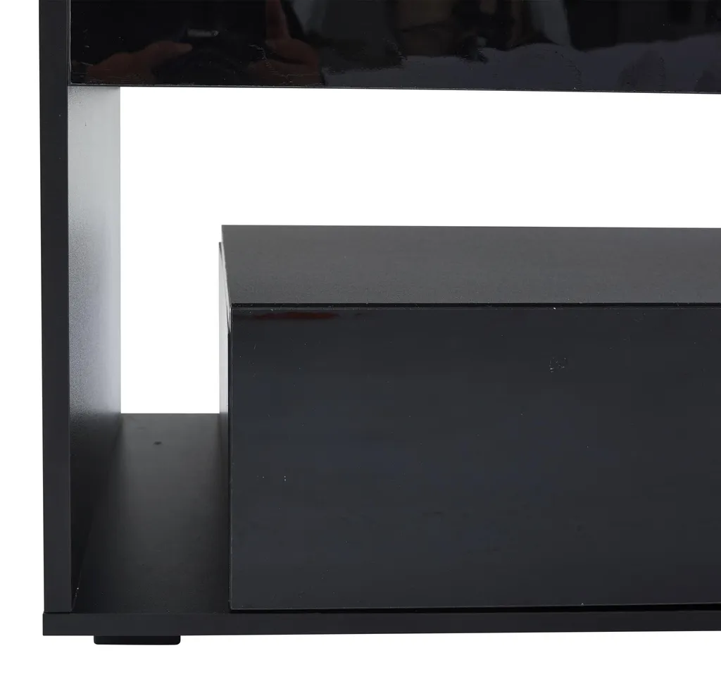 Table Basse Rangement LED Noire pour un Salon Toujours Rangé et Chic - 8