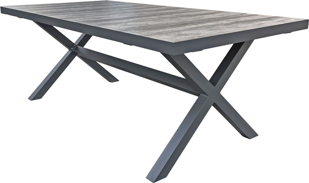 Tisch mit Keramik Tischplatte in Eiche-Optik GAZA-120 in dunkelgrau B/H/T: ca. 202/75/100 cm