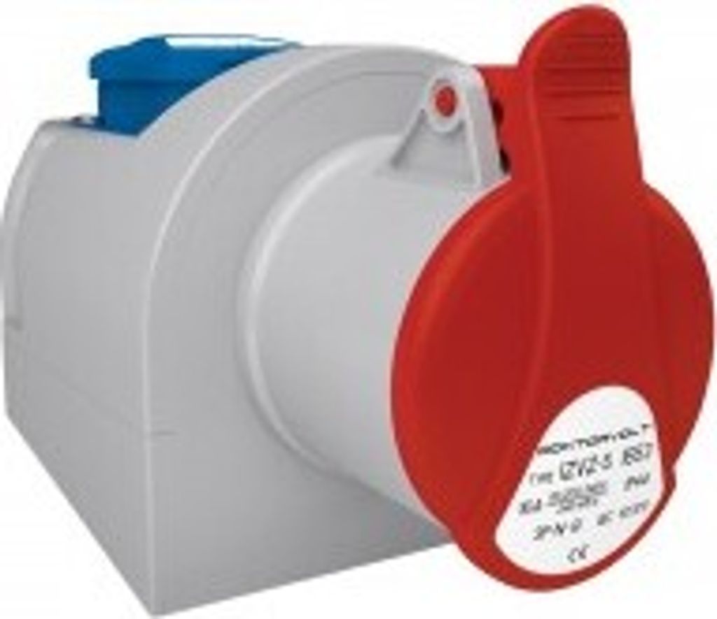CEE-Kombi Wanddose 16A IP44 400V 6h 5polig vorverdrahtet  Produktbild 