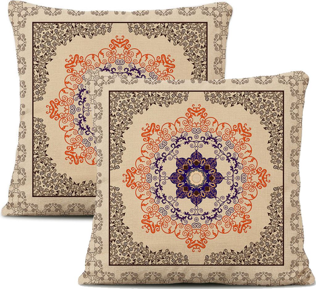 2er-Pack Kissenbezüge Plüschfaser 45cm X 45cm, Dekorativer Kissenbezug, Mandala, Bohemian, Boho-Dekor, Hippie, Retro-Ethno-Kissen Für Couch, Sch...