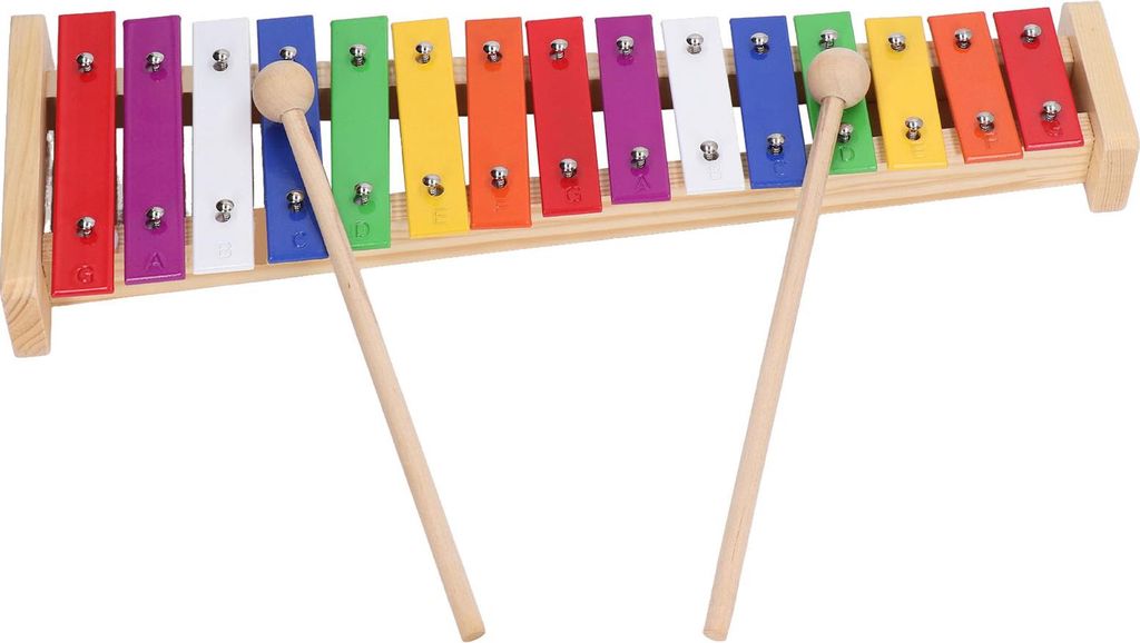 15 Notizen Xylophon Bunte pädagogische Glockenspiel -Instrument mit 2 MALTETS für Kinder
