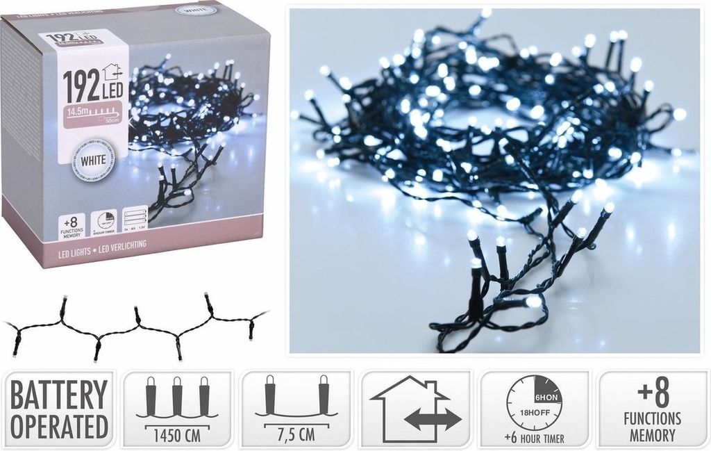 Weihnachtsbaum Lichterkette LED kaltweiß 14,5m Produktbild 
