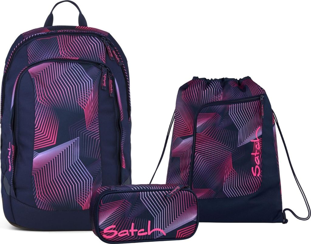 Satch, Schulrucksack-Set AIR Seismic Pink 3-teilig Produktbild 
