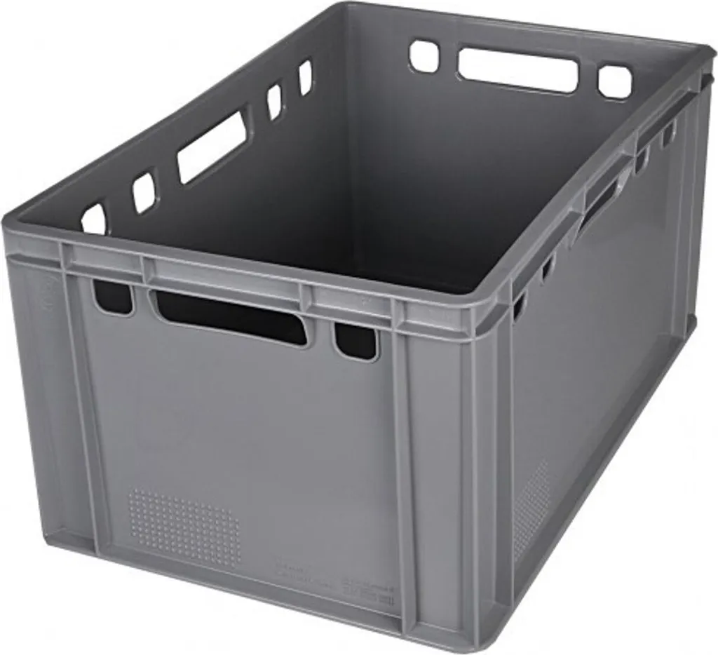 Lot de 4 Eurofleischkiste Gris E3 Bacs à Viande Empilables 60x40x30 cm