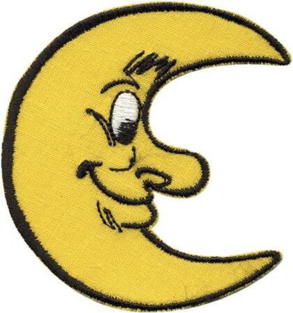 Aufnäher Kindermotiv - LACHENDER MOND - Gr. ca. 8,5 x 8,5cm - 01943