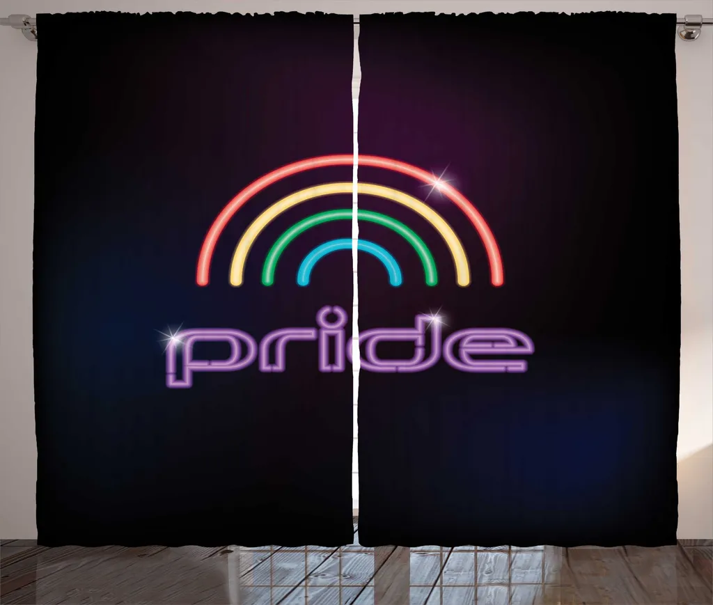 ABAKUHAUS Rideau Rustique Neon Lamb Blick Rainbow 280 x 225 cm Multicolore