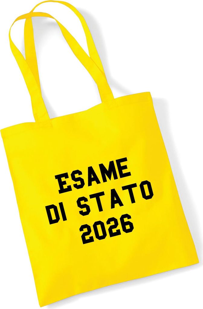 Huuraa Jutebeutel Esame di Stato 2026 Abschluss Italien 10 Liter Yellow Baumwolle Tasche Geschenkidee