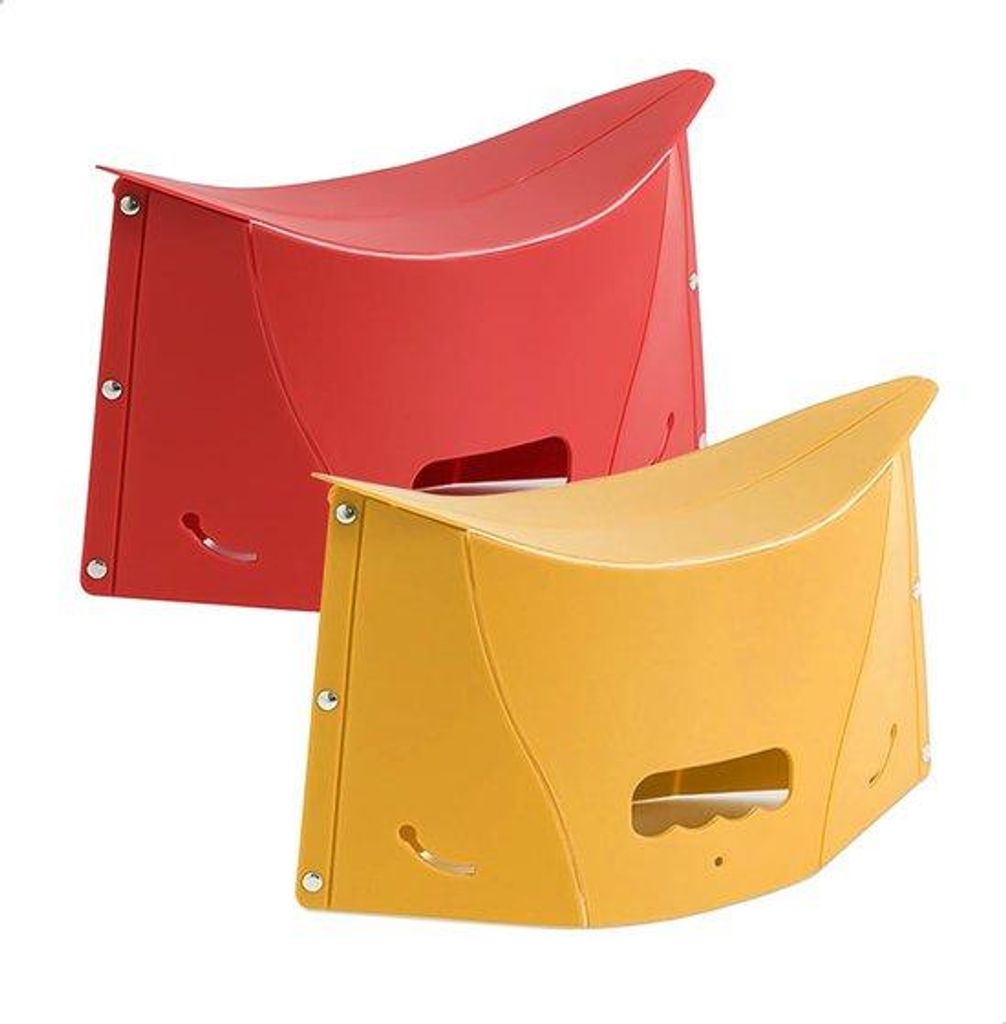 Opvouwbare Toiletkruk Set, multifunktionell, inklusive Opbergtas, ultradün, tragbar, für den Hausgebrauch, rot und gelb