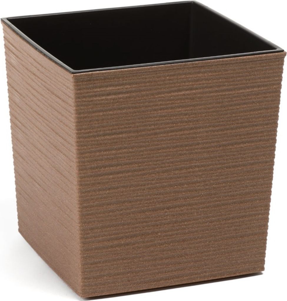 Blumentopf LAMELA Blumentopf YUKA ECO DLUTO - Einkerbung 25 x 25cm, Höhe 26cm, natur