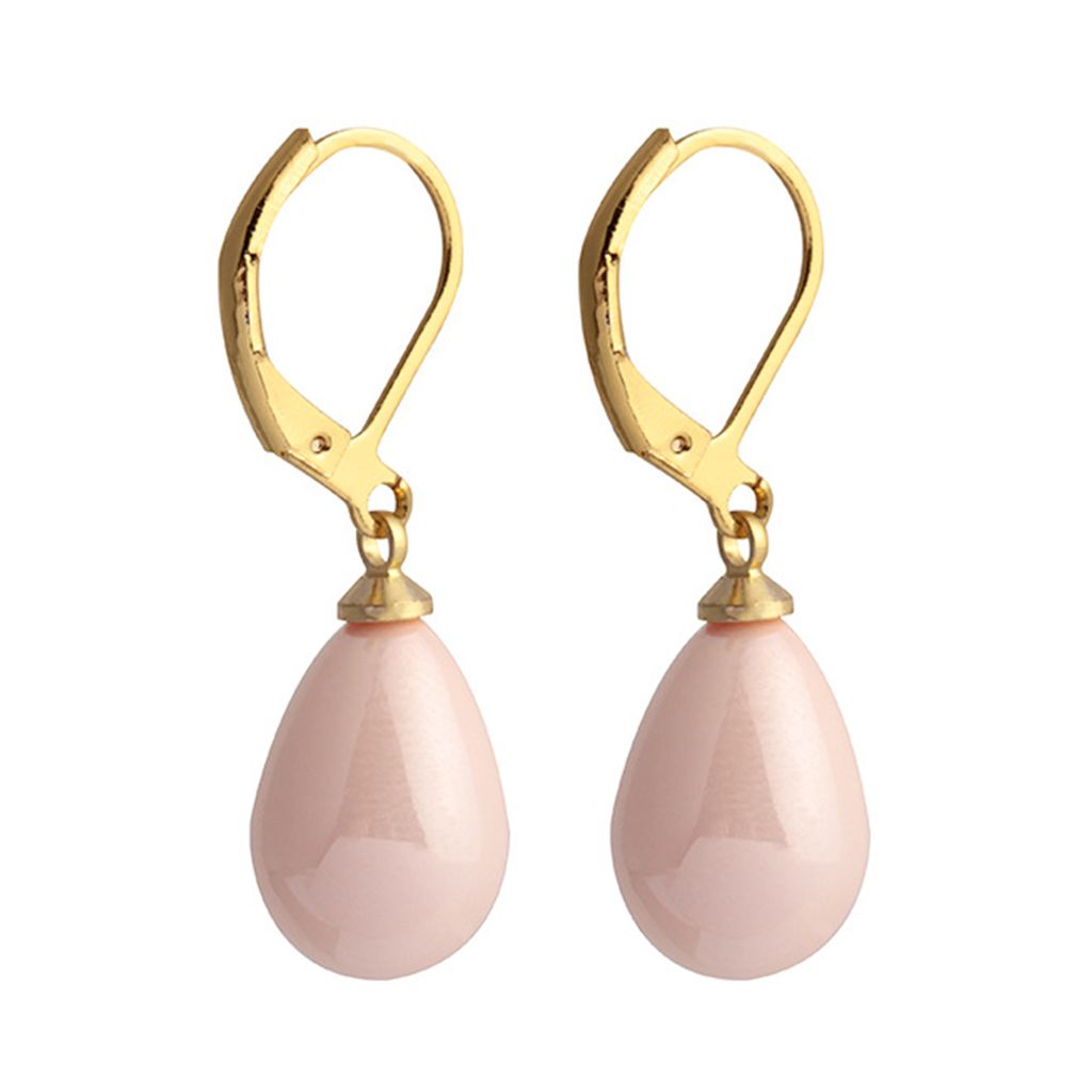 Süße Frauen Wassertropfen Harz baumeln Leverback Ohrringe Schmuck Freunde Geschenk-Rosa