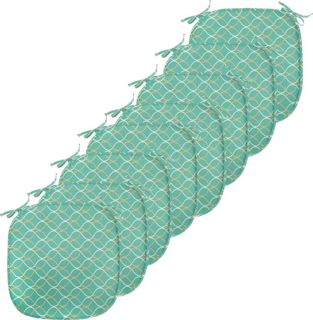 Coussins de Chaise Imperméables 40x40 cm avec Attaches - Lot de 8 Unités