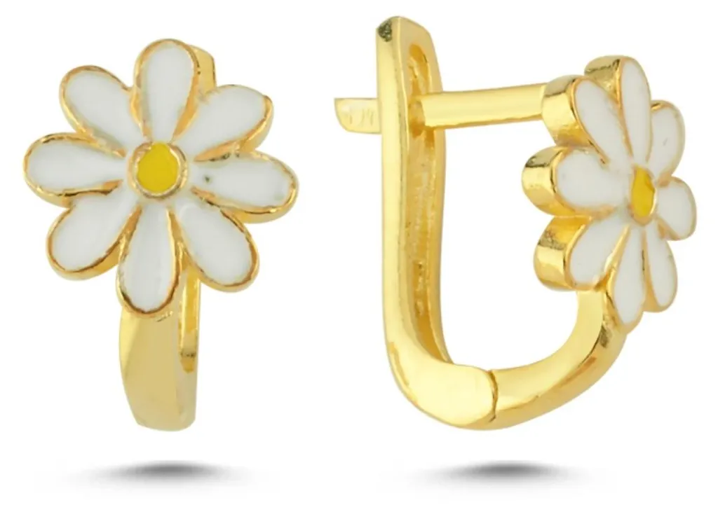 Boucles d'oreilles enfants fleur dorée : cadeau anniversaire idéal
