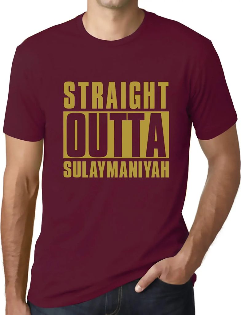 Herren Grafik T-Shirt Direkt aus Sulaymaniyah – Straight Outta Sulaymaniyah – Öko-Verantwortlich Vintage Jahrgang Kurzarm Lustige Druck Geburt...