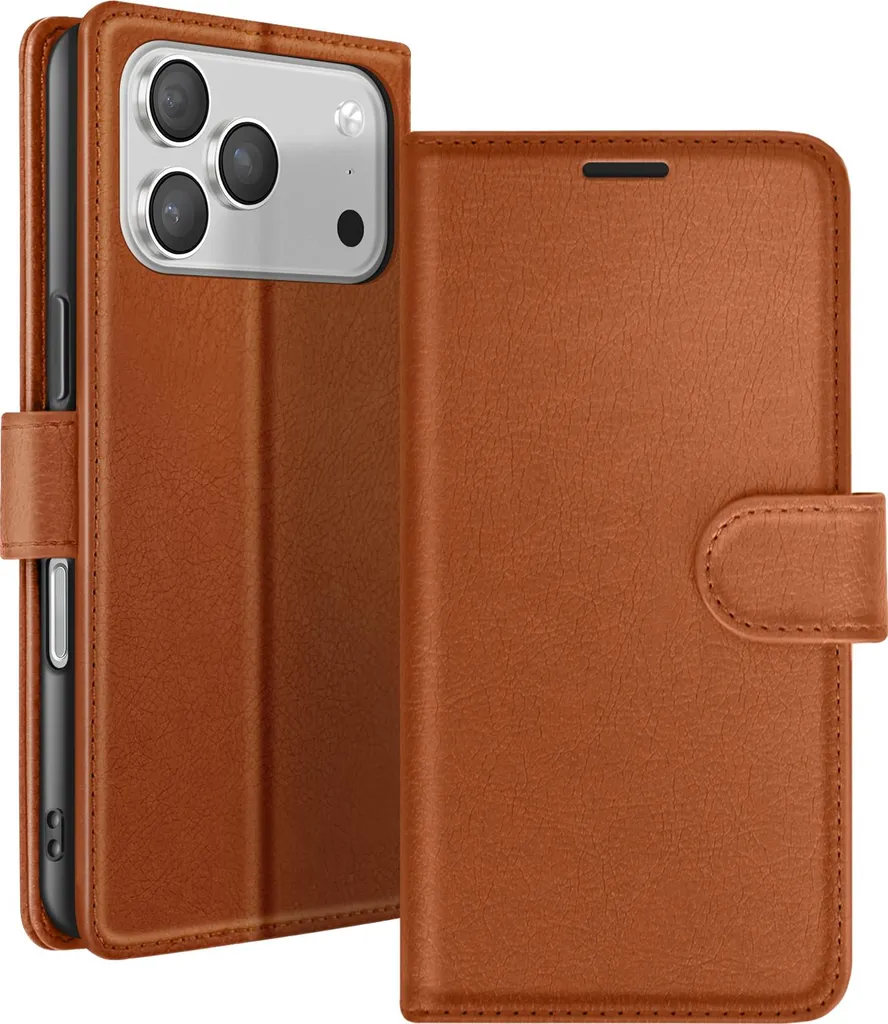 Custodia a Libro Zanaé iPhone 17 Pro Marrone - Pelle Sintetica