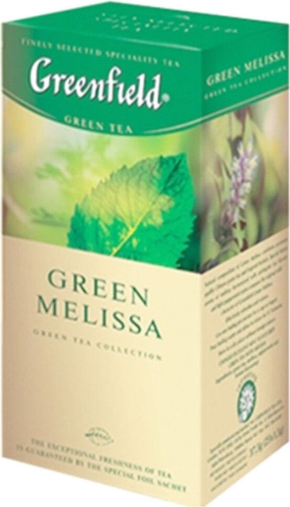 Greenfield Grüntee mit Melisse 25 Teebeutel Tee herbal Tea Green Melissa