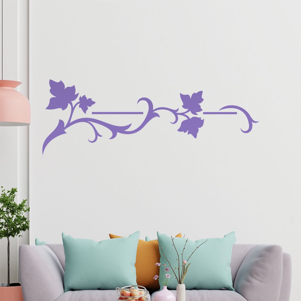 Blätter - Linien Wandtattoo in 6 Größen - Wandaufkleber Wall Sticker - Dekoration, Küche, Wohnzimmer, Schlafzimmer, Badezimmer