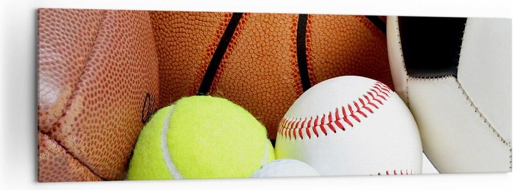 Bild auf Leinwand - Leinwandbild - Fußball Ball Sport Golf - 160x50cm - Wand Bild - Wanddeko - Leinwanddruck - Bilder - Kunstdruck - Wanddekoratio...