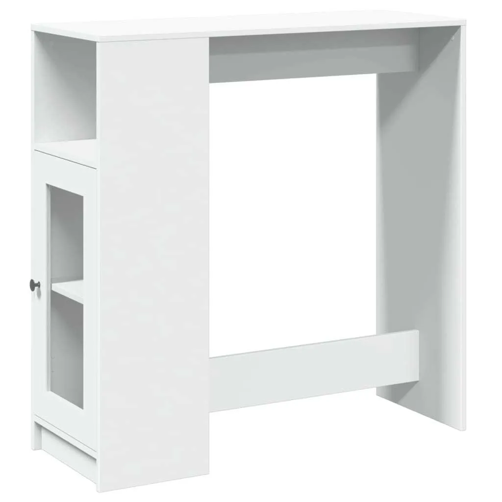 Tavolo Bar SYFAX Bianco con Rastrelliera 101x40x103,5 cm Multistrato