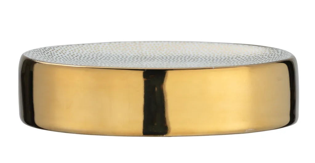 WENKO Portasapone Nuria Oro - Accessorio Bagno Lusso in Ceramica
