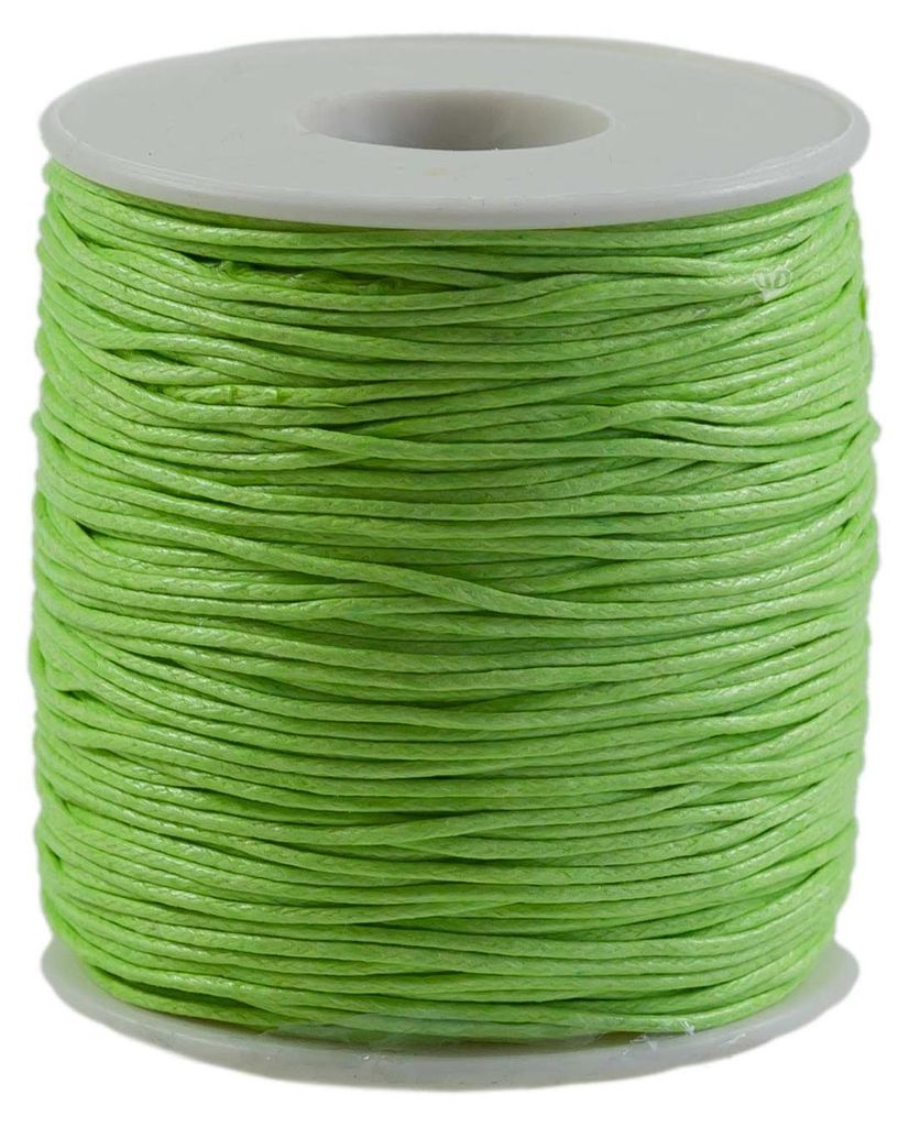 90 Meter / 1 Spule gewachste Baumwollschnur, 1mm hellgrün
