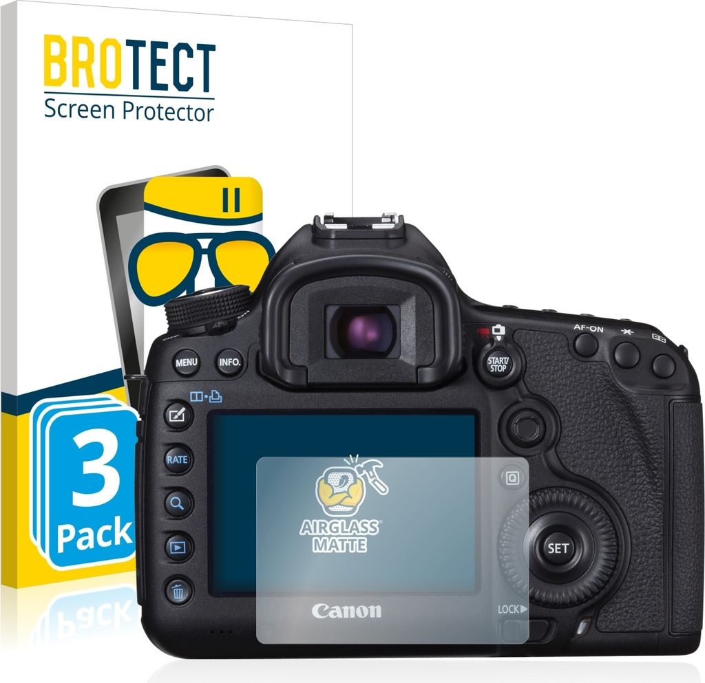 3x BROTECT Entspiegelungs Schutzglas für Canon EOS 5D Mark III Schutzfolie Panzer Folie Glas Display Schutz matt