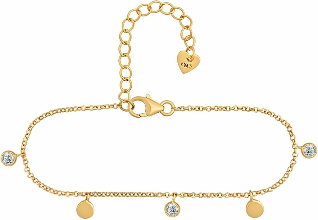 cai Armband 925/- Sterling Silber 15+4cm gelb Zirkonia weiß 358260203-19-1