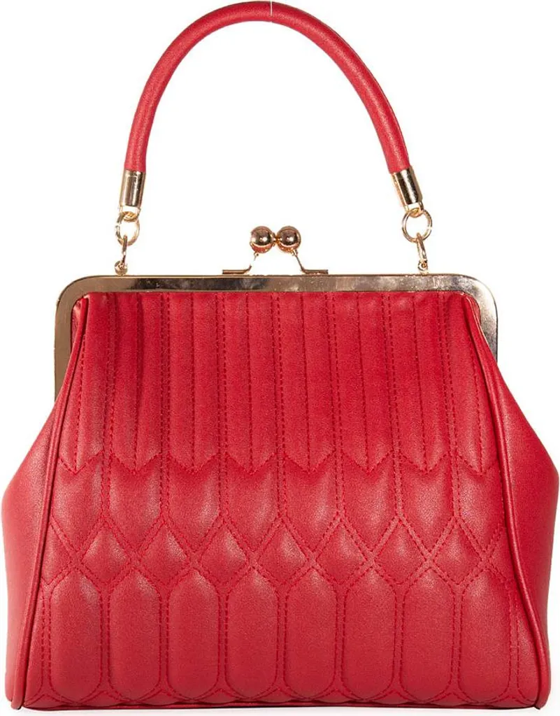 Sac à main Banned Retro Rouge Natures Fibres avec Finition Tressée Chic