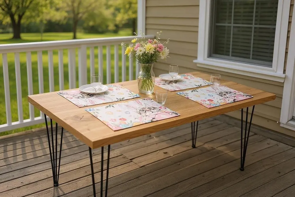 Linge de table de Pâques décoratif avec chemin et 4 sets de table - 14