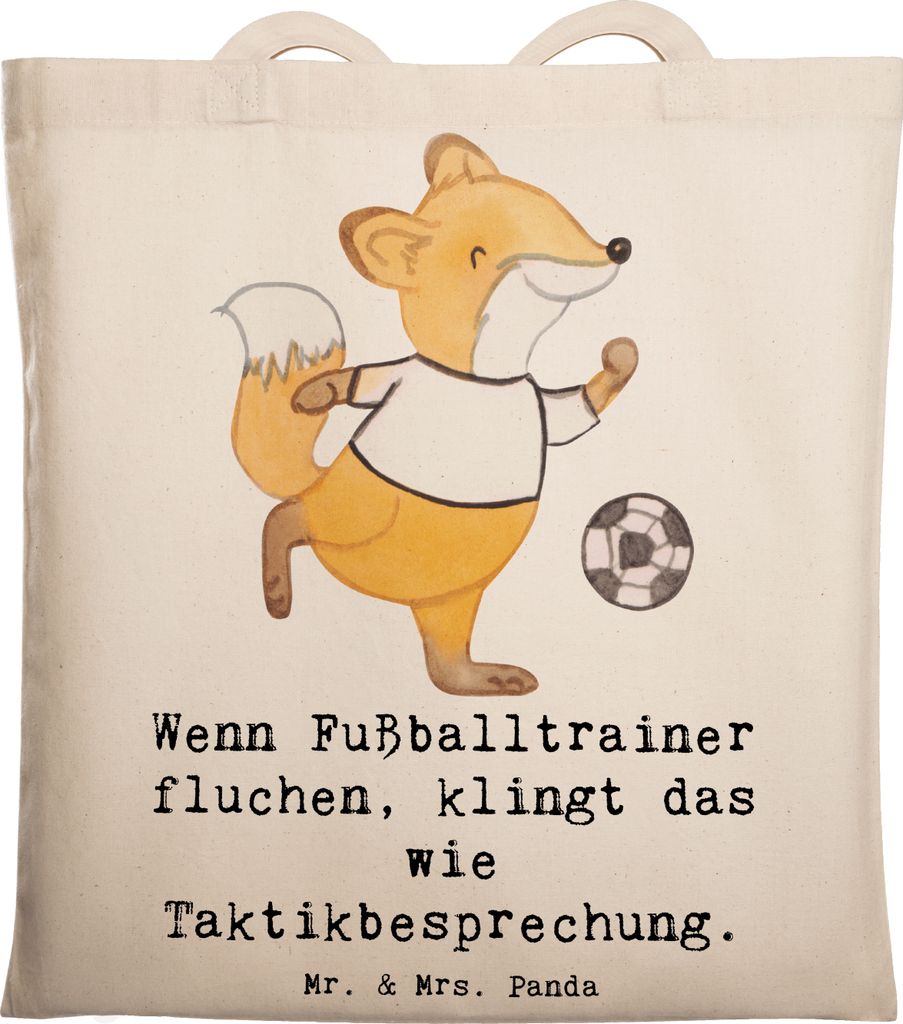 Mr. & Mrs. Panda Tote Bag Fußballtrainer Taktik - Transparent - Geschenk, Berufsalltag, Trainer, Shopping Tasche, fluchen, Uni, Inspiration, Lapto...