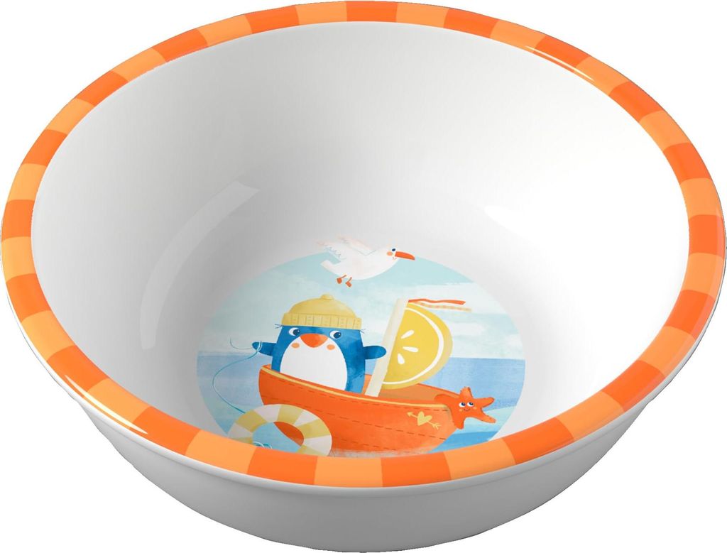 HABA Kinderschüssel Pinguin – Praktische Melamin-Schüssel – Rutschfest – Spülmaschinengeeignet – Ab 12 Monaten – 2012440001