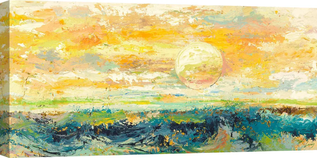 Tableau paysage marin Lucas - Peinture sur toile vagues 140x70 cm