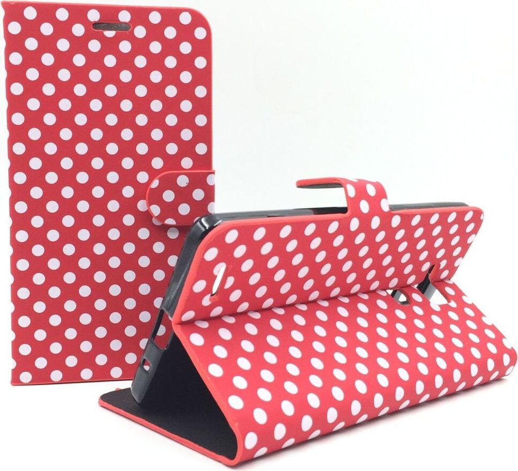 Schutzhülle Tasche (Flip Quer) für Handy Huawei Ascend Mate 7 Rot / Weiß