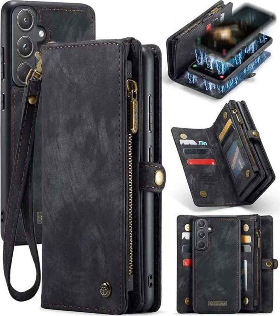 Caseme Samsung Hülle mit Zipper 2in1 Samsung A57 5G-Schwarz Produktbild 