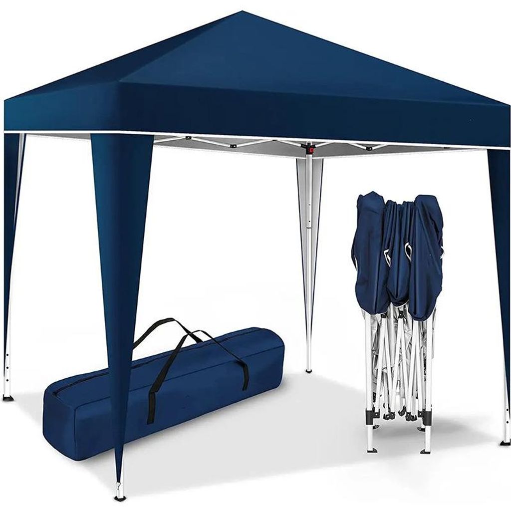 ZELURXX 3×3 m Faltpavillon Wasserdicht Gartenzelt mit Sonnenschutz für Outdoor, Garten, Strand, Camping, Messe, Blau
