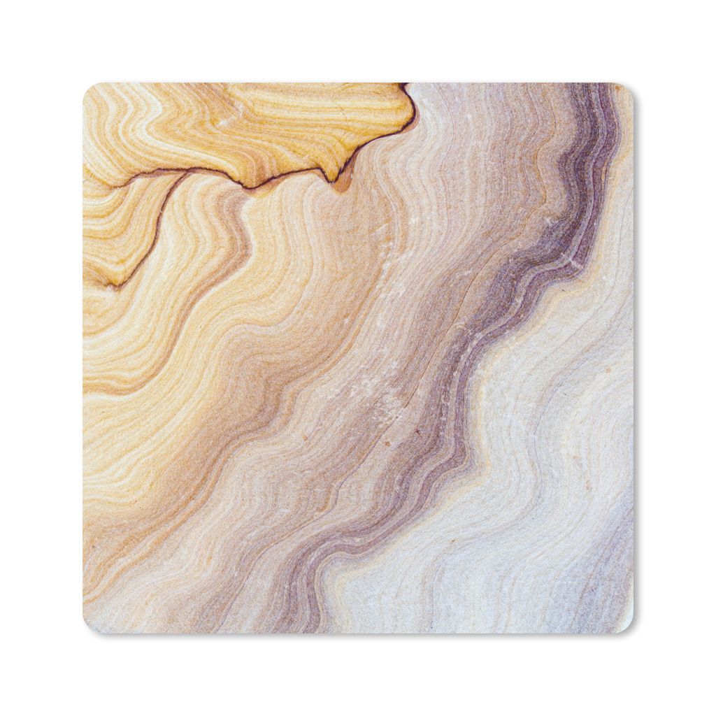 MuchoWow Mauspad Mousepad Marmor - Textur - Sandstein - Gold - Marmoroptik 20x20 cm - Mousepads - Maus Mat - Pad - Mausunterlage - Desk Mat - Bur...