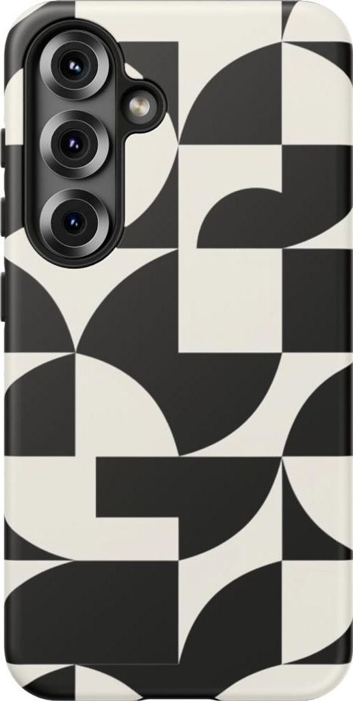 Schwarz-weißes geometrisches Muster – Hülle Kompatibel mit Samsung Galaxy S25
