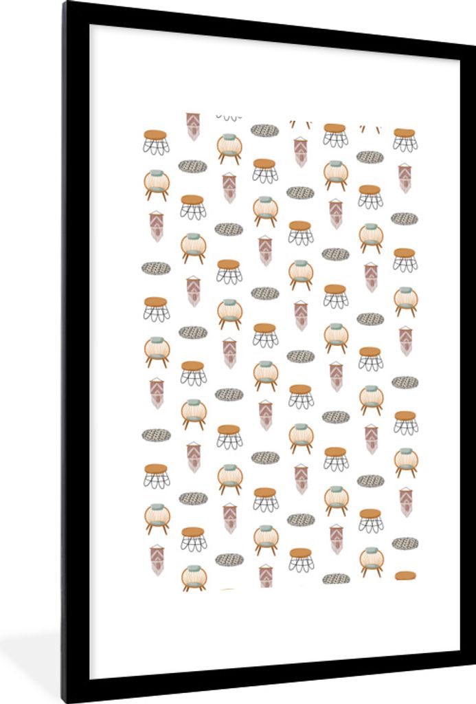 MuchoWow® MuchoWow® Gerahmtes Poster Wohnzimmer - Muster - Produktbild 