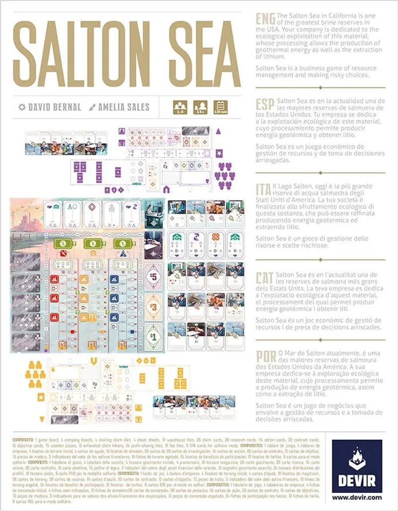 Salton Sea Devir Jeu de Société avec Mécaniques de Gestion Experte