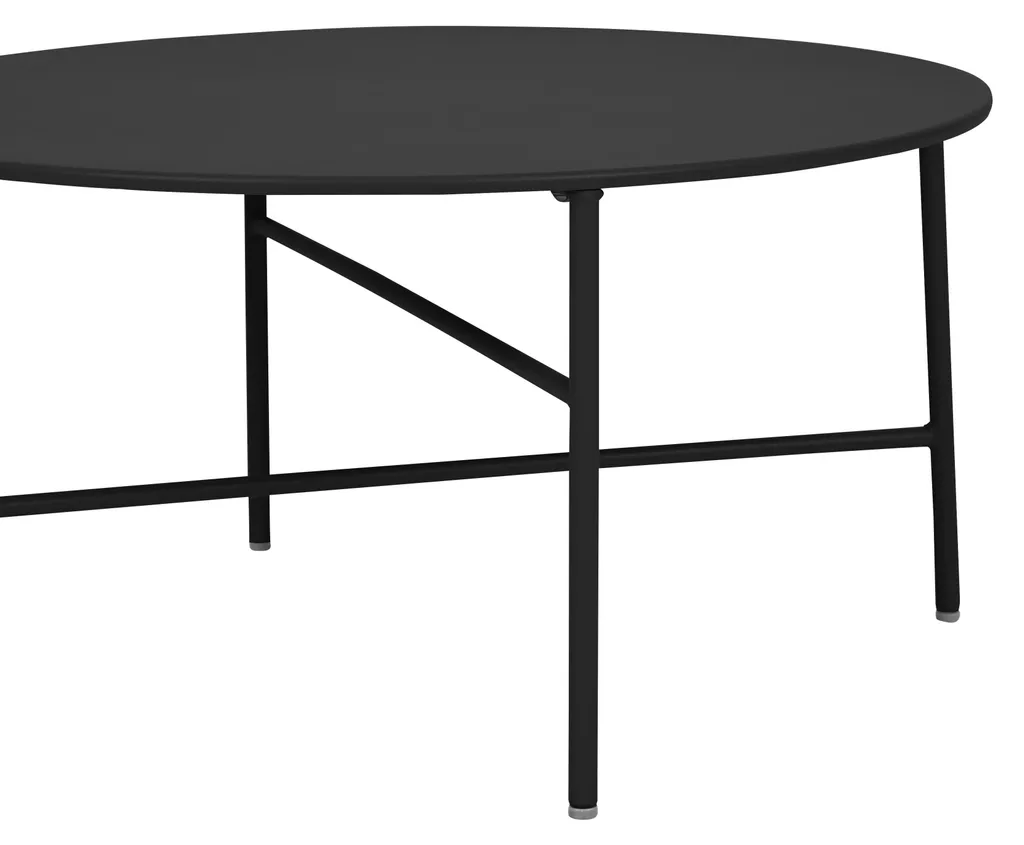 Penny Table de jardin basse Ø 70 cm - Modèle noir H 35 cm pour extérieur