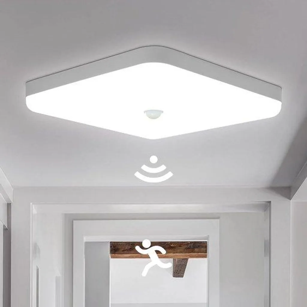 Plafonnier LED avec détecteur de mouvement 30W haute luminosité IP56 blanc